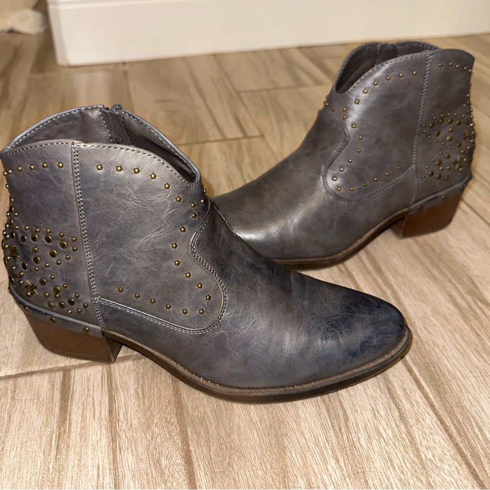 Gray western booties